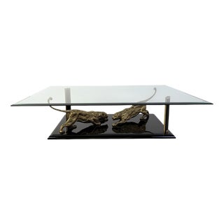 Bronze Jaguar Coffee Table by Nicola Voci, 1970s For Sale