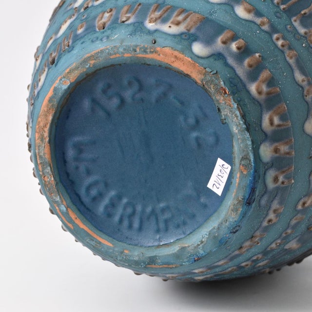 Blue Blue Fat Lava Vase from Carstens, 1960s For Sale - Image 8 of 11