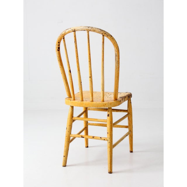 Antique Yellow Painted Windsor Style Chair For Sale - Image 9 of 14
