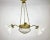 3-Arm Chandelier with Glass Shades and Brass Fitting For Sale - Image 11 of 11