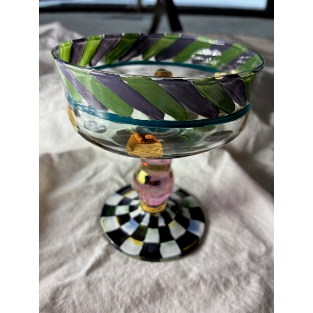 Glass 1990s MacKenzie-Childs Champagne Glasses - Set of 6 For Sale - Image 7 of 7