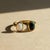 Metal Toi Et Moi Gemstone Ring: White Opal and Black Opal, Size 7.5 For Sale - Image 7 of 9