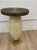 Art Deco Statuesque Delphi Side Table in Ivory Enameled Metal and Brass For Sale - Image 3 of 5