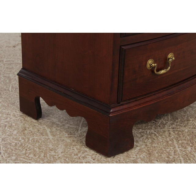 Pennsylvania House Bow Front Cherry 3 Drawer Nightstand For Sale - Image 11 of 13