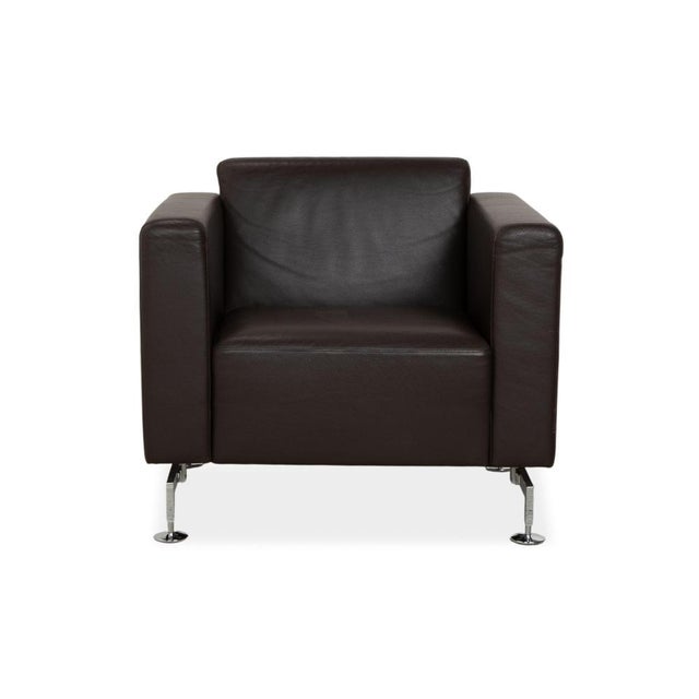 Brown Serge Armchair in Brown Leather from Brühl For Sale - Image 8 of 13