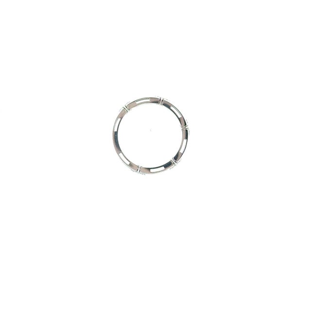 Early 21st Century Roberto Coin Love in Verona 4mm Diamond Flower Band 18k White Gold 0.15ctw Size 6.5 For Sale - Image 5 of 5
