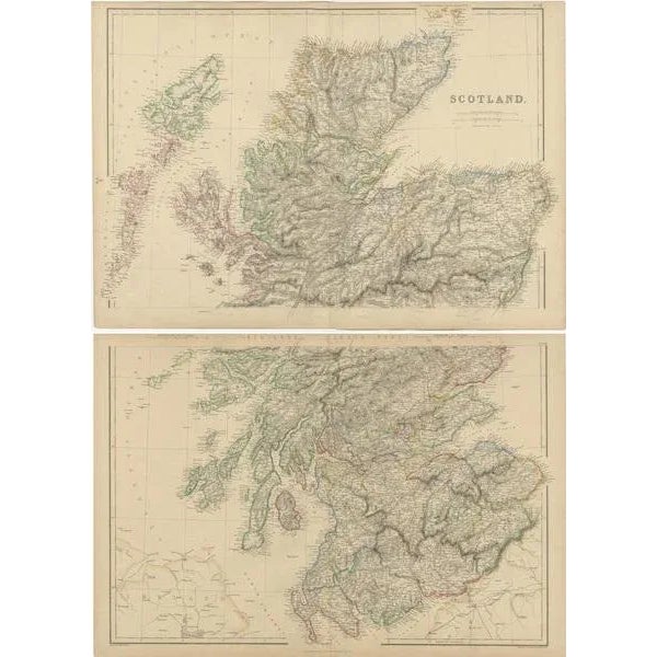 Mid 19th Century Antique Maps of Scotland by W. G. Blackie, 1859, Set of 2 For Sale - Image 5 of 6