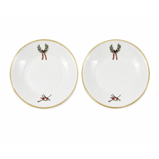 Pair Vintage Hertel Jacobs Equestrian Jockey Porcelain Demitasse Cups & Saucers For Sale In Washington DC - Image 6 of 11