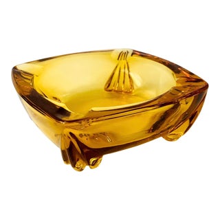 Amber Glass Ashtray For Sale