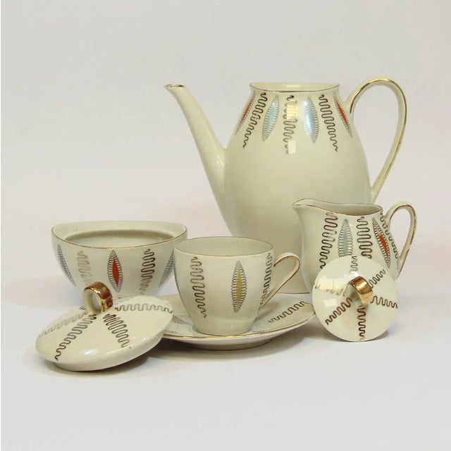 German Porcelain Coffee Set from Wintarling, 1950s, Set of 15, in Flawless conditions. Designed 1950 to 1959 This piece...