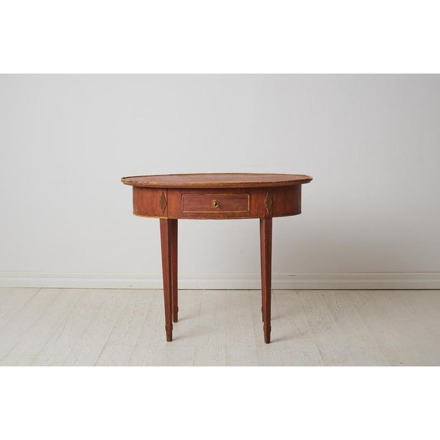Gustavian (Swedish) Gustavian Side Table with Oval Table Top For Sale - Image 3 of 11