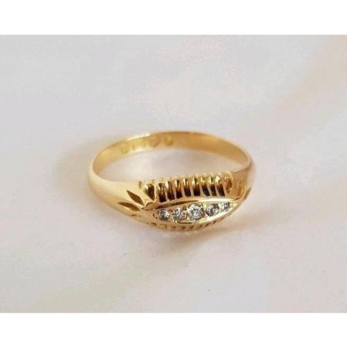 Antique Edwardian 18ct Gold Five Stone Diamond Ring, 1903 For Sale - Image 9 of 14