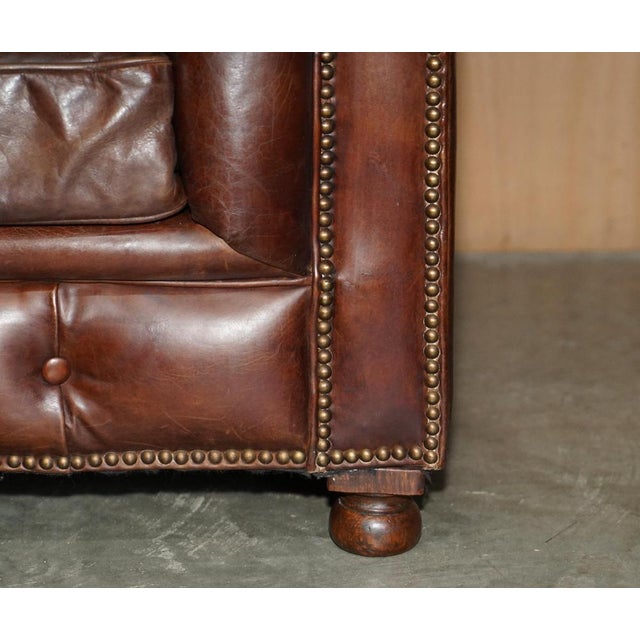 Vintage Heritage Chesterfield Sofa in Brown Leather from Halo For Sale - Image 6 of 18