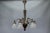 Art Deco French Bronze and Frosted White Glass Six-Light Chandelier, 1930s For Sale - Image 3 of 18