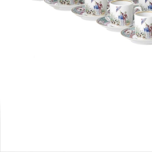Porcelain Lady with Parasol Coffee Service from Vista Alegre, Set of 27 For Sale - Image 3 of 6