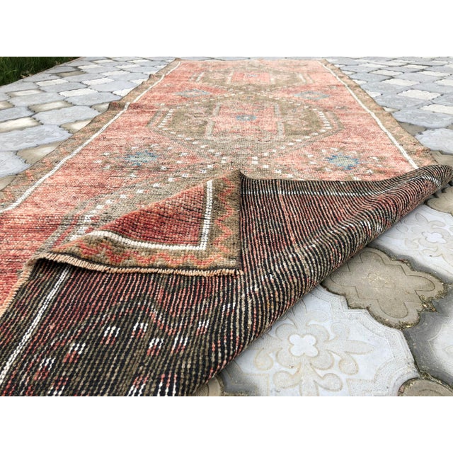 Tan Vintage Oushak Tan Cotton and Wool Rug For Sale - Image 8 of 9