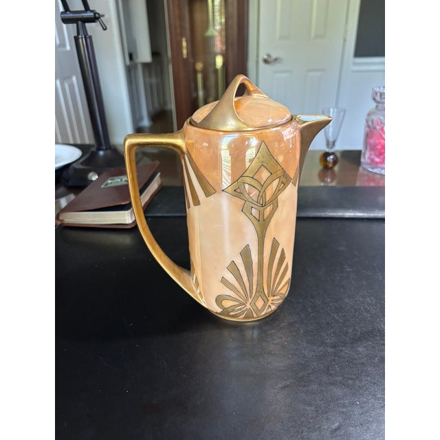 1924 Rosenthal - Donatello Chocolate Coffee Service Set - 1 Pitcher, 6 Cups, 6 Saucers - 13 pcs For Sale - Image 9 of 14
