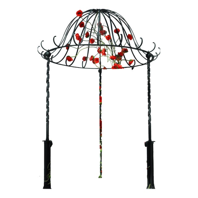 Sculptural Hand-Forged Wrought Iron Gazebo Pavilion, 1990s For Sale