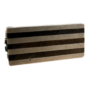 1970s Money Clip Ebony and Sterling Silver Stripe