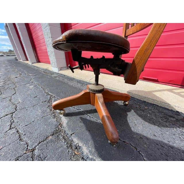 1950s Swivel Desk Chair For Sale - Image 4 of 7