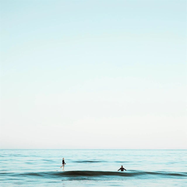 Santa Monica, Blue 50x50 Contemporary, Fine Art Photography by Kristin Hart For Sale