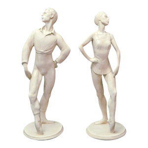 1940s Signed Fred Press Figurines of Ballet Dancers - A Pair
