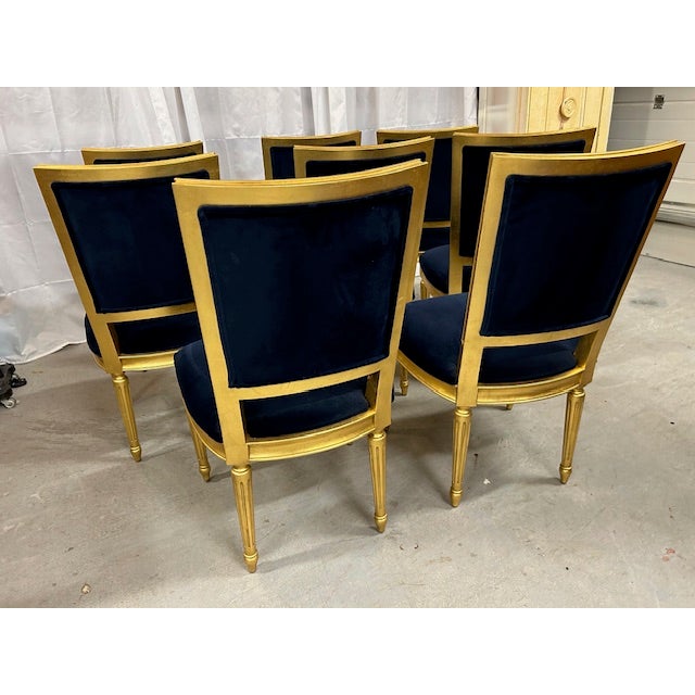 21st Century Louis XVI Style Gold Gilded Ethan Allen Chairs, Set of 8 For Sale - Image 10 of 16