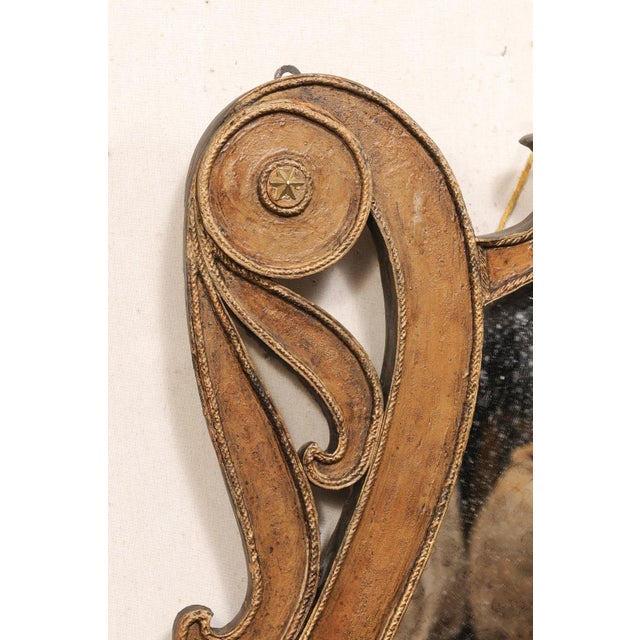 Mid 20th Century Italian Lyre-Shaped Mirror W/Star Accents For Sale In Atlanta - Image 6 of 12