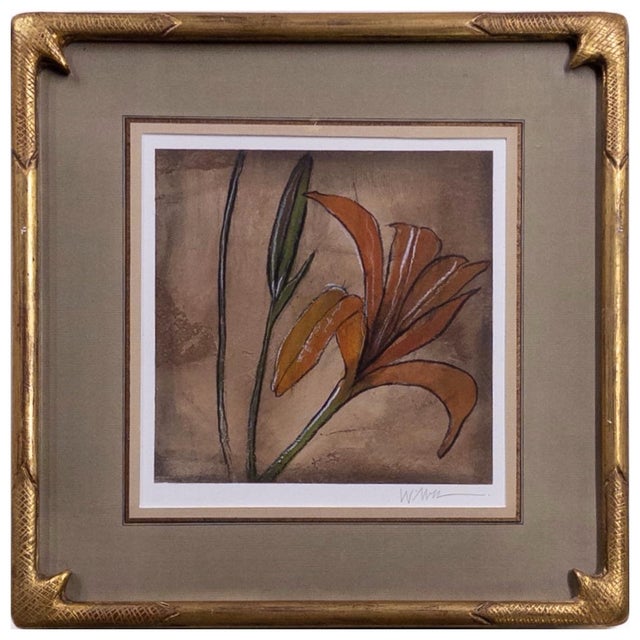 1970s Set of 3 Modernist Botanical Oils in Hand-Carved House of Heydenryk Frames For Sale - Image 4 of 12