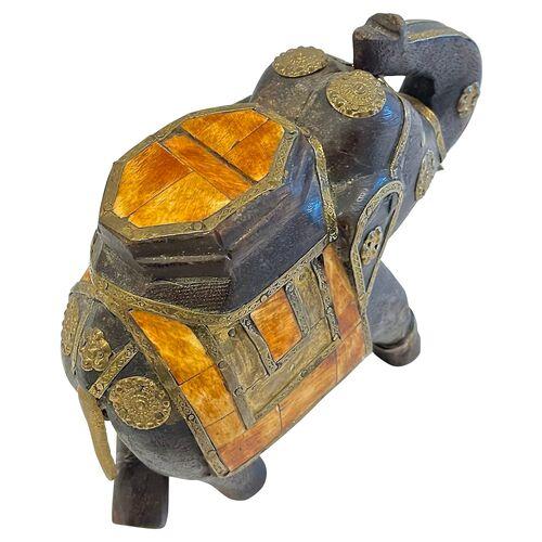 Asian Vintage India Elephant Sculpture Figurine For Sale - Image 3 of 9