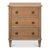 Three full-width drawers sit between canted corner stiles, with shallow flutes continuing down into tapered legs. Two...
