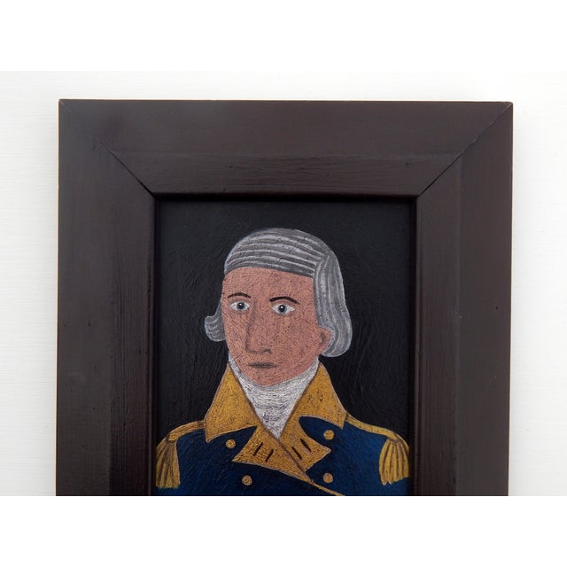 Matt Rix, Naive Style Admiral Portrait, Oil on Board For Sale - Image 6 of 7