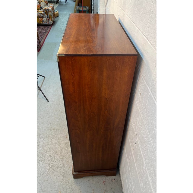 Vintage Campaign Style High-Boy Dresser by Nation Mt. Airy For Sale - Image 10 of 15