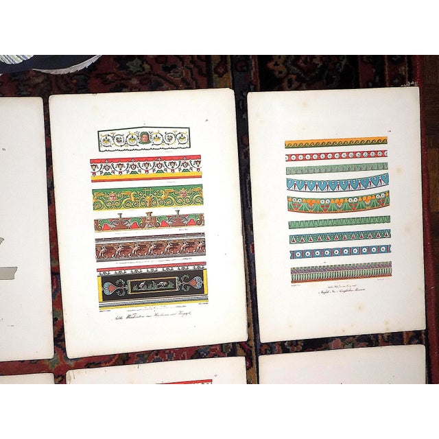 French Authentic Antique 18th Century Large Folio Size Hand Colored Ornamental Design Lithographs - Set of 9 For Sale - Image 3 of 8