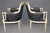 Pair Attributed Maison Jansen French Louis XVI Style Distressed Painted Bergeres For Sale In Philadelphia - Image 6 of 13