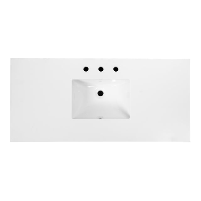 Reece 48 in. W Wood & Quartz Single Sink Bathroom Vanity, Dark Roast Coffee Wire Brushed For Sale - Image 11 of 11