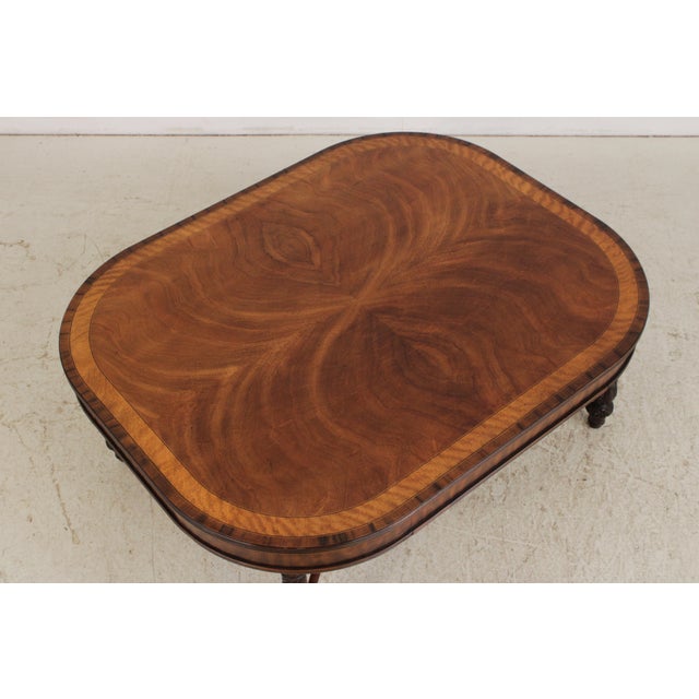 1990s Henredon Regency Mahogany Inlaid Coffee Table For Sale - Image 5 of 15