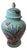 Vintage Andrea by Sadek Japanese Turquoise Floral & Bird Ginger Jar For Sale