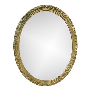 Vintage Victorian Style Oval Wall Mirror & Medicine Cabinet For Sale