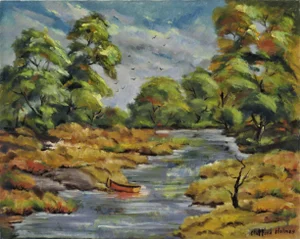 Clifford Holmes, Landscape with River, California, Circa 1950