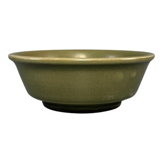 Antique Chinese Olive‑Green Celadon Bowl, Collectible Antique For Sale