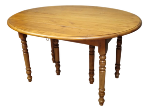 Large 20th Century Louis Philippe Poplar Table with 6 Legs