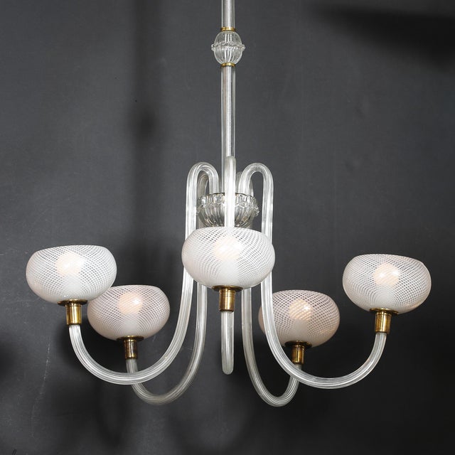 Mid-Century Hand-Blown Murano Glass 5-Arm Chandelier by Barovier & Toso For Sale - Image 15 of 18