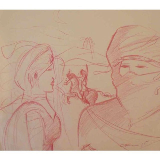 Carlo Massimo FRANCHI Salazar's lover drawing on paper Hand signed lower right 35 x 40 cm This piece is attributed to the...