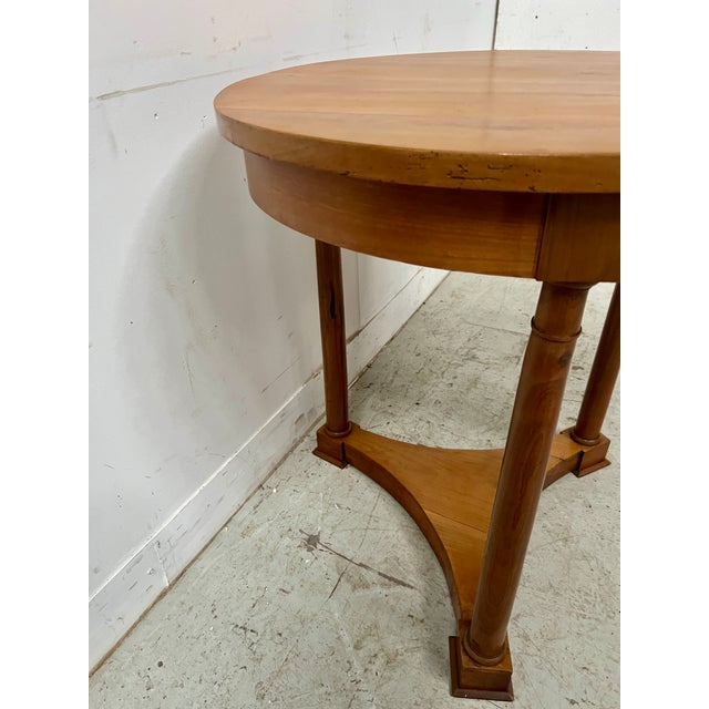 Empire-Style Round Cherrywood Side Table, 19th Century For Sale - Image 6 of 10