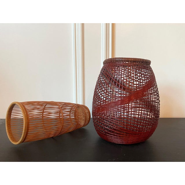 Japanese Bamboo Basket Ikebana by Abe Motoshi For Sale - Image 9 of 17