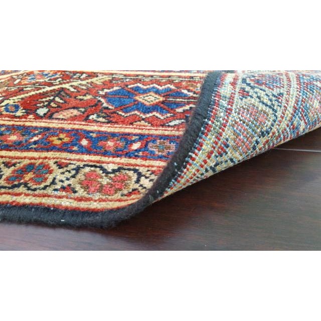 Navy Blue 12'8'' X 16' Antique Persian Sultanabad Mahal Hand Made Knotted Rug - Size Cat. 12x15 12x17 12x18 For Sale - Image 8 of 11