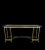 1980s Vintage Italian Brass Hooved Feet Glass Top Mid Century Modern Traditional Console Table For Sale - Image 5 of 11