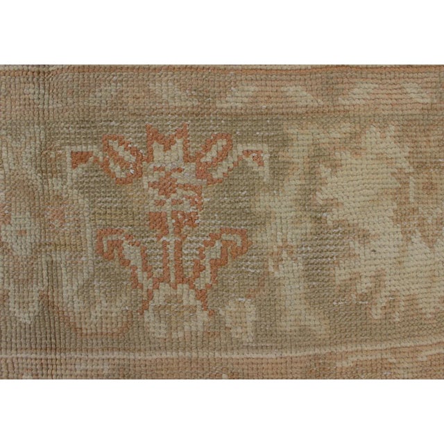 Antique Turkish Oushak Rug by Keivan Woven Arts in Beige Green and Copper For Sale - Image 9 of 12