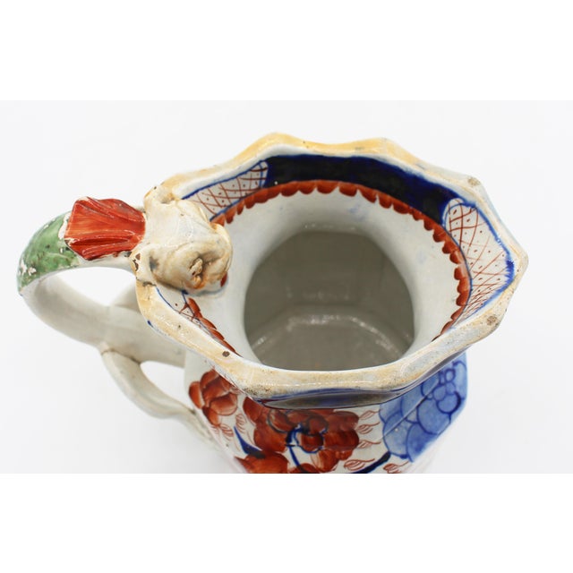 Circa 1860s English Large Ironstone Octagonal Jug With Dragon Handle For Sale In Raleigh - Image 6 of 10